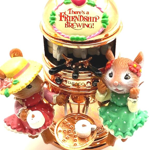 Enesco 1996 There's A Friendship Brewing Christmas Ornament Holiday Gift  In Box - Picture 3 of 11